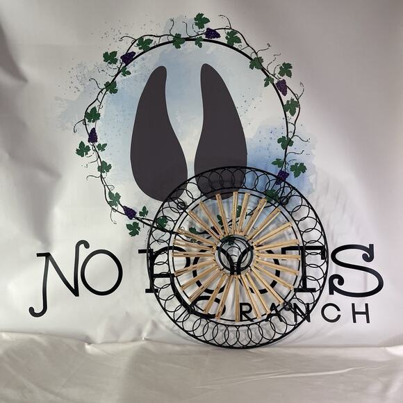 Large Woven Bamboo & Black Metal Round Tray Boho Farmhouse Decor 17” - Picture 2 of 9